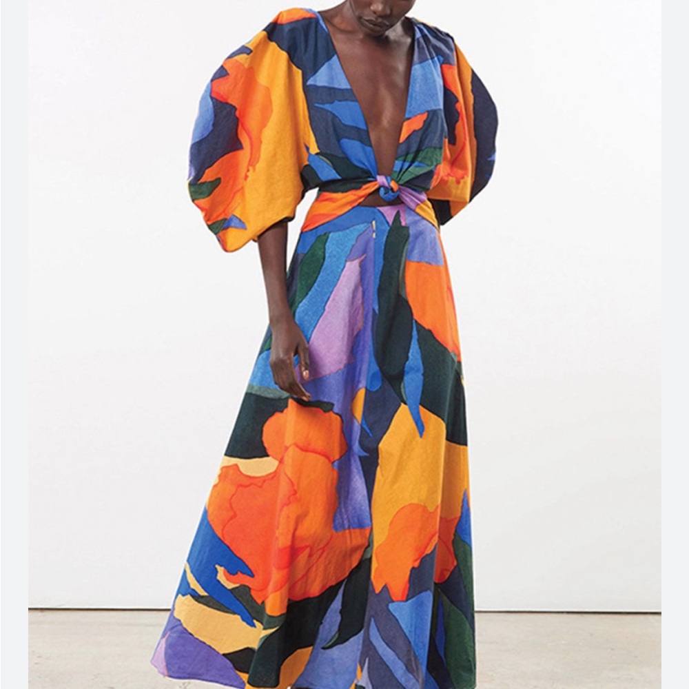 Beautiful Mara Hoffman Full Circle Hand Painted Lelia Maxi Dress - Picture 8 of 10